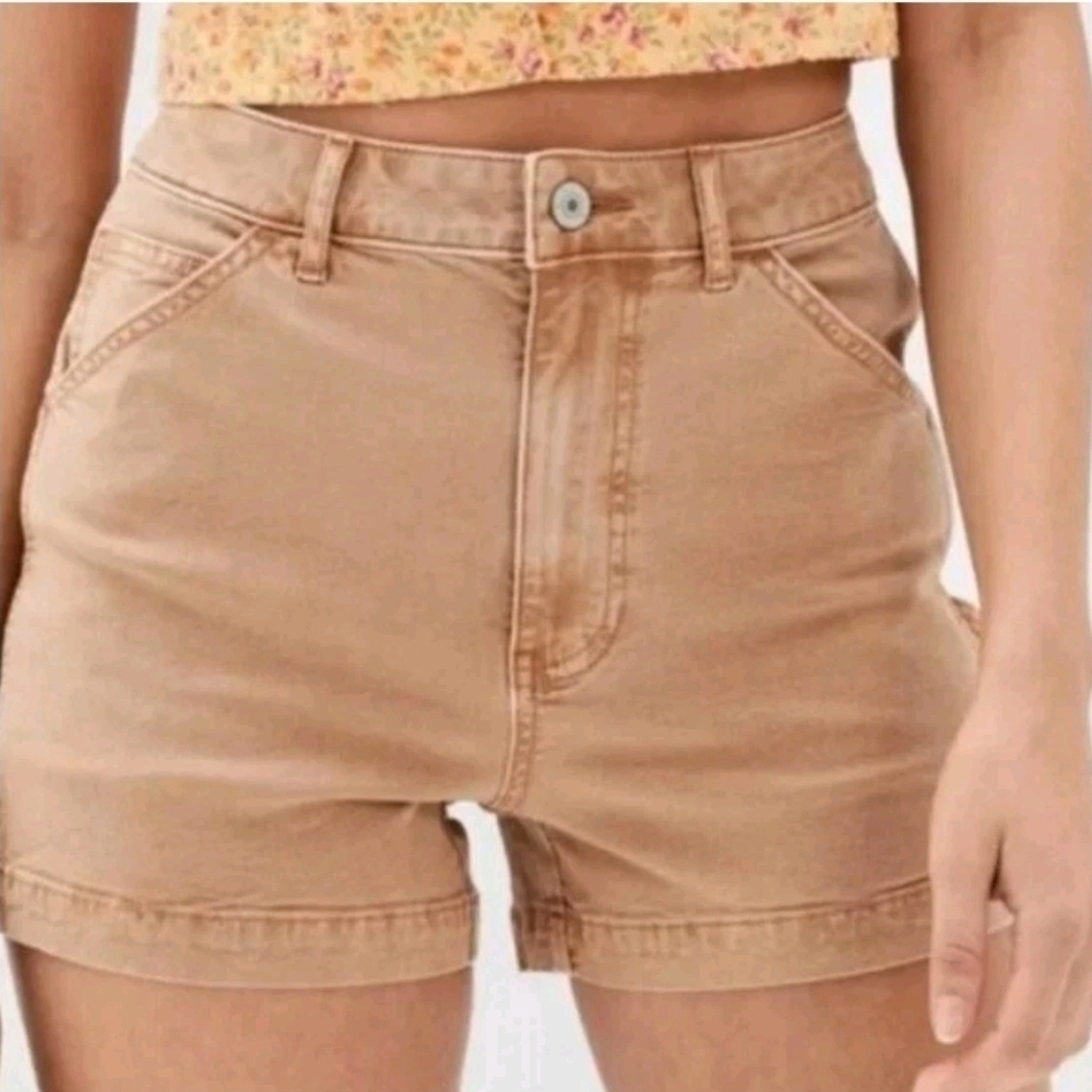 New American Eagle High-Rise Shortie Super Stretch Tan Brown